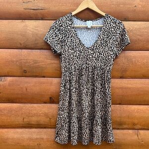 Blue Rain Brown Leopard Mini Dress